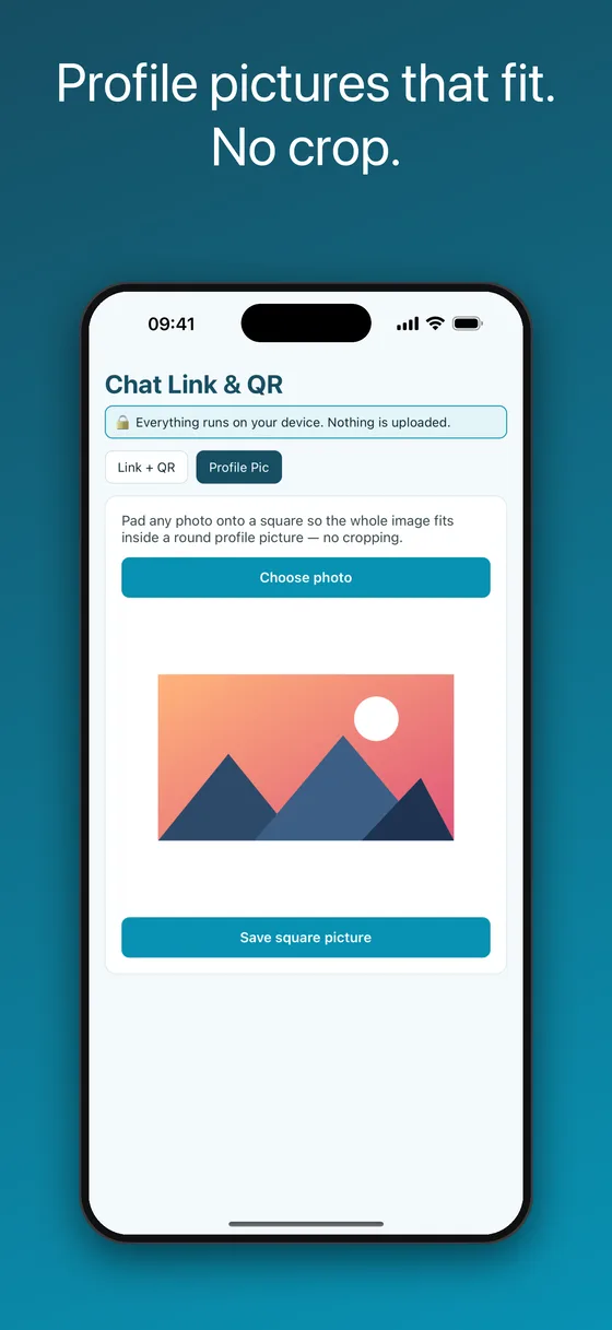 Landscape photo padded onto a white square so the full picture fits a WhatsApp profile circle without cropping